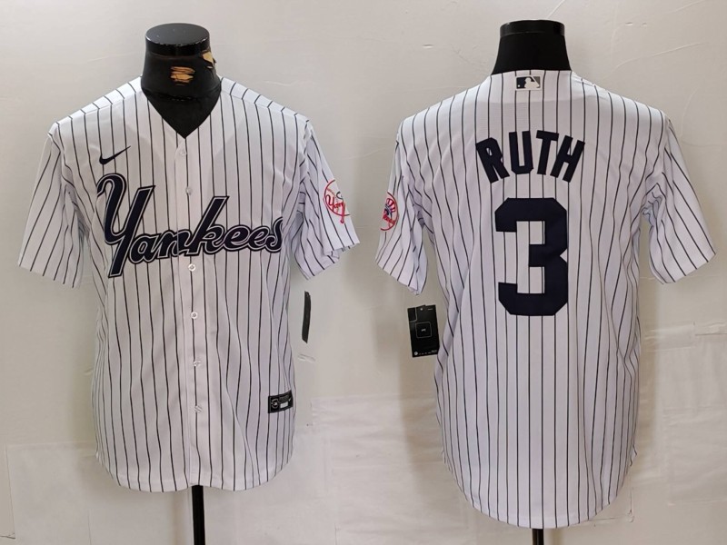 Men's New York Yankees Babe Ruth White Jersey